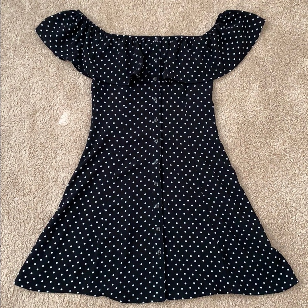 Polka Dot Off The Shoulder Dress